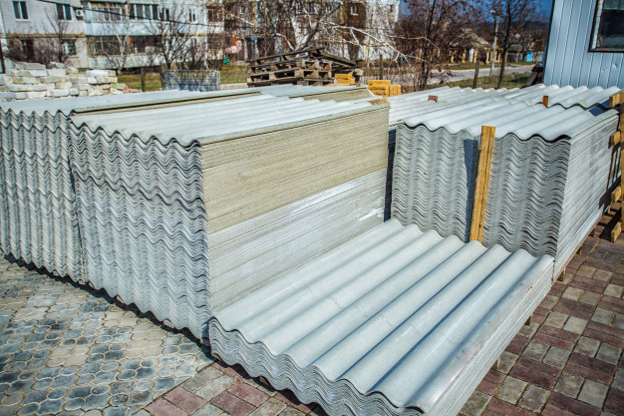 Slate roofing materials.