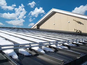 Snow guard on metal roof