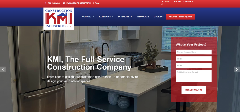 KMI Construction Industries, LLC homepage.