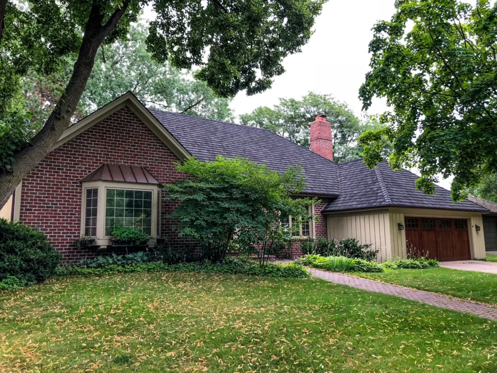 A home with a mildew resistant roof.