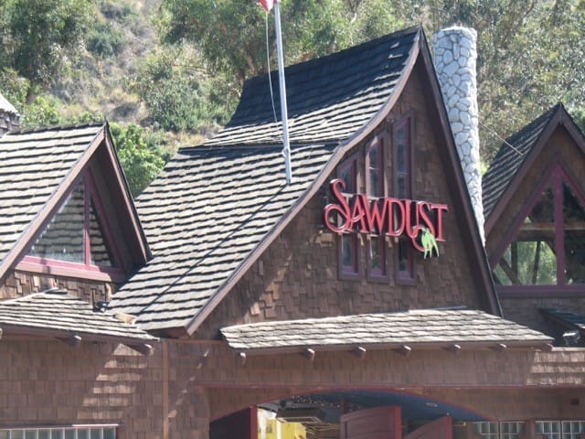 Synthetic cedar shake roof at the Sawdust Art Festival in Laguna Beach, California.