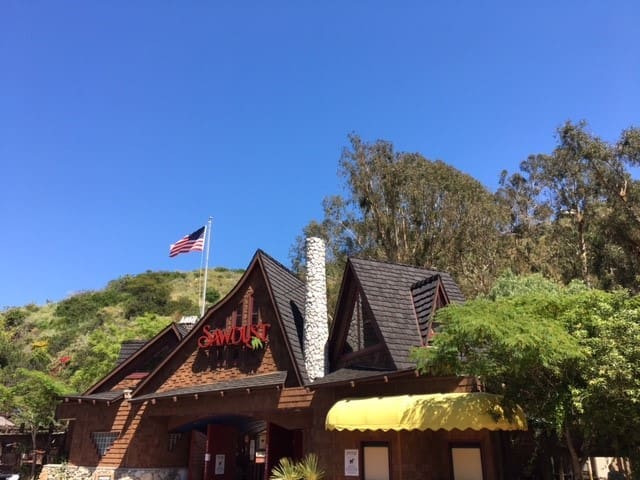 Synthetic cedar shake roof at the Sawdust Art Festival in Laguna Beach, California.