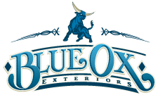 Blue Ox Exteriors roofing contractor logo in Denver, Colorado.