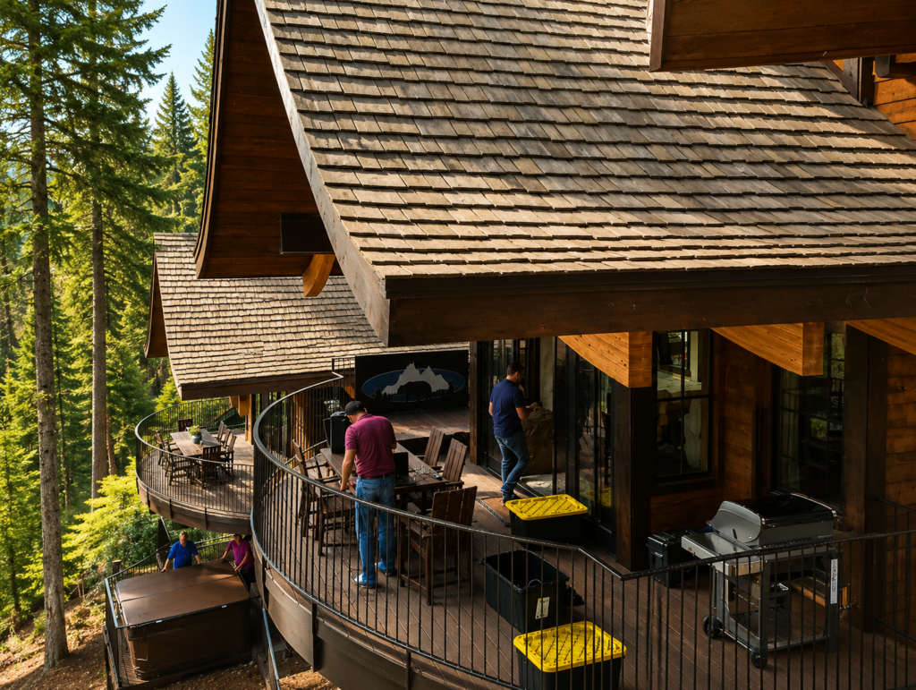 Interior view of Snow Bear Chalets at Whitefish Mountain Resort, Montana.