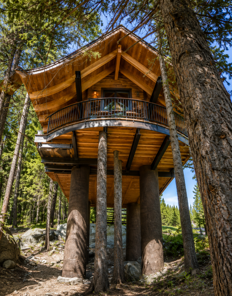 Interior living space at Snow Bear Chalets in Whitefish Mountain Resort, Montana.