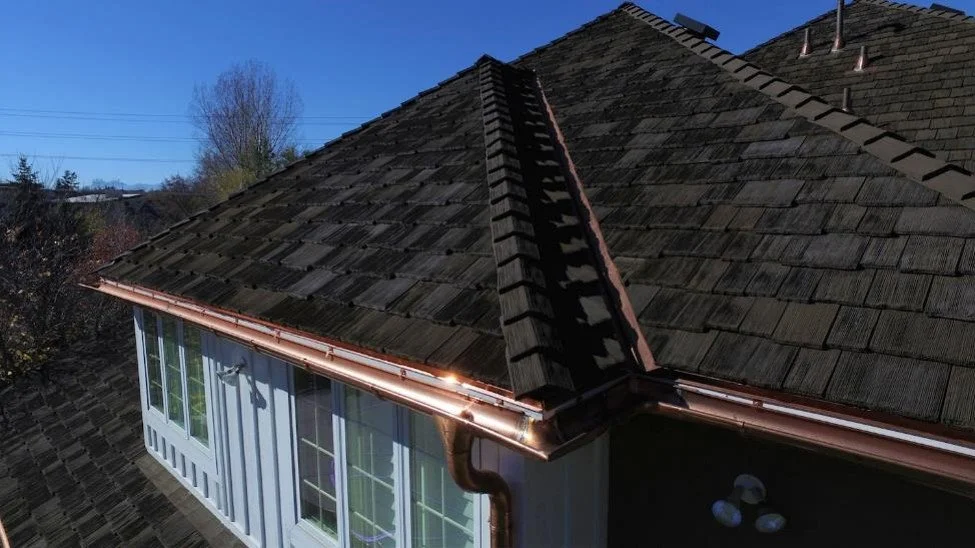 CeDUR Walden RoofThis is a Synthetic CeDUR Walden roof designed and engineered to look like heavy hand split natural cedar shakes.