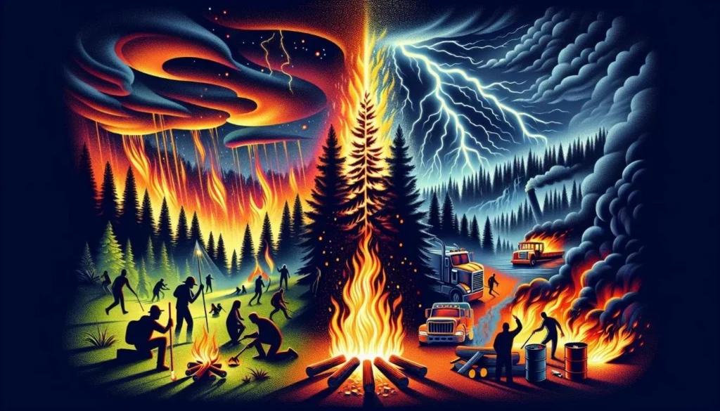 Image of Washington wildfire causes. 