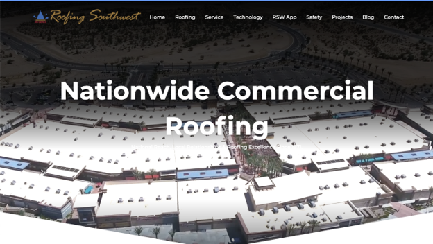A roofing website screenshot.