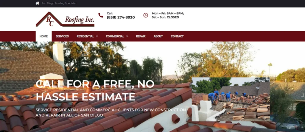 RC Roofing website.