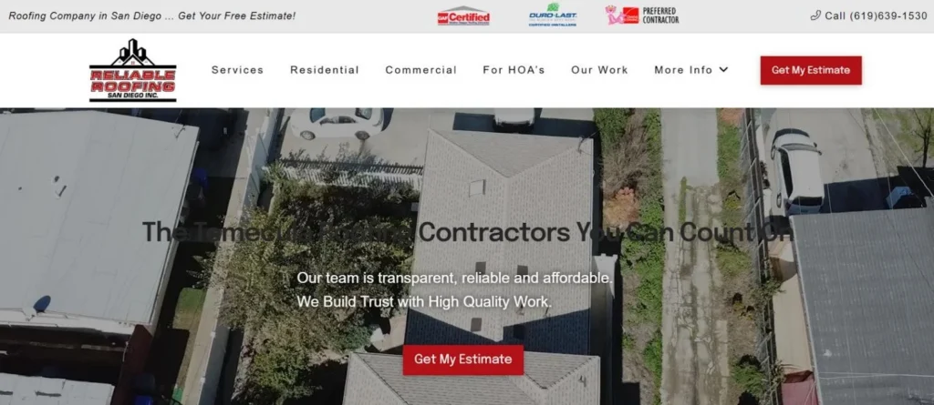 Reliable roofing in San Diego.