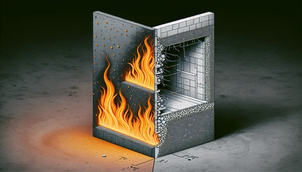 Insulated Concrete Form (ICF) wall demonstrating fire-resistant construction.