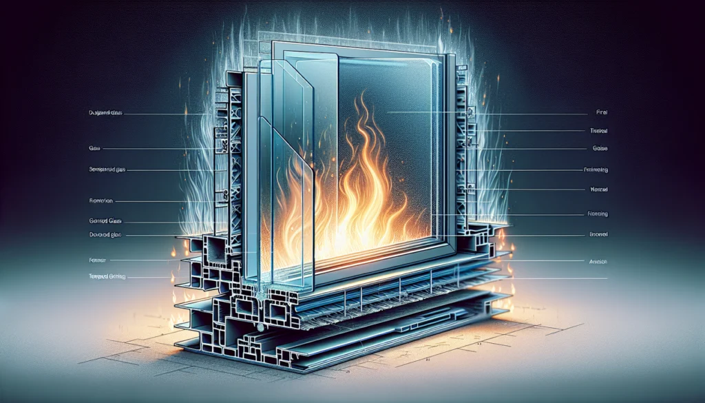 Dual-pane window designed to improve fire resistance and energy efficiency.