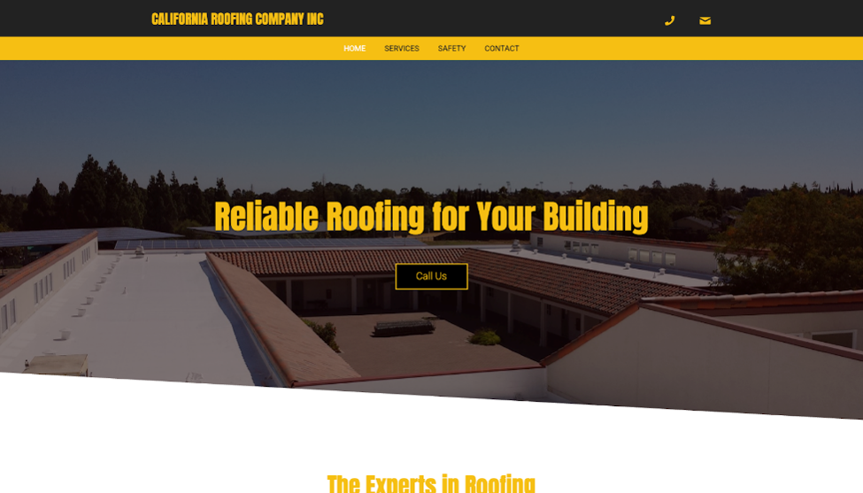 California Roofing Company Inc. website homepage.