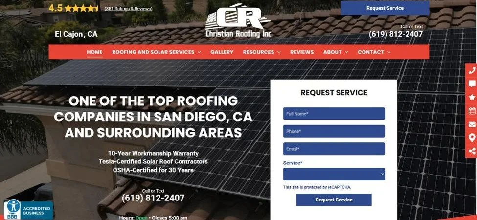 Christian roofing in San Diego.