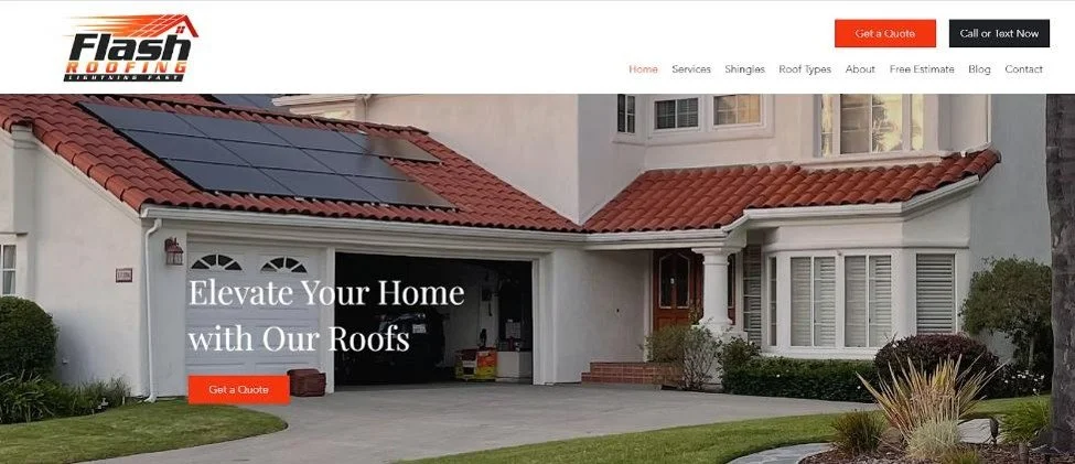 Flash roofing website image.