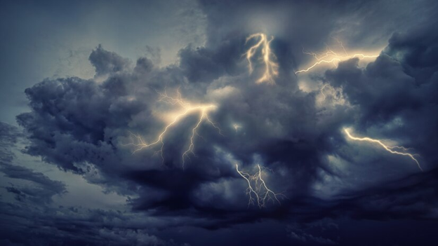 Photo or a stormy sky.