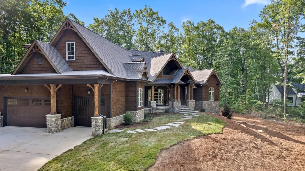 Luxury home featuring Walden cedar shake siding and roofing for a warm, natural architectural style.