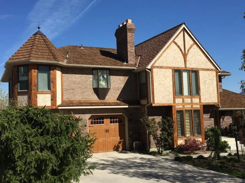 A combination of different types of roof styles.