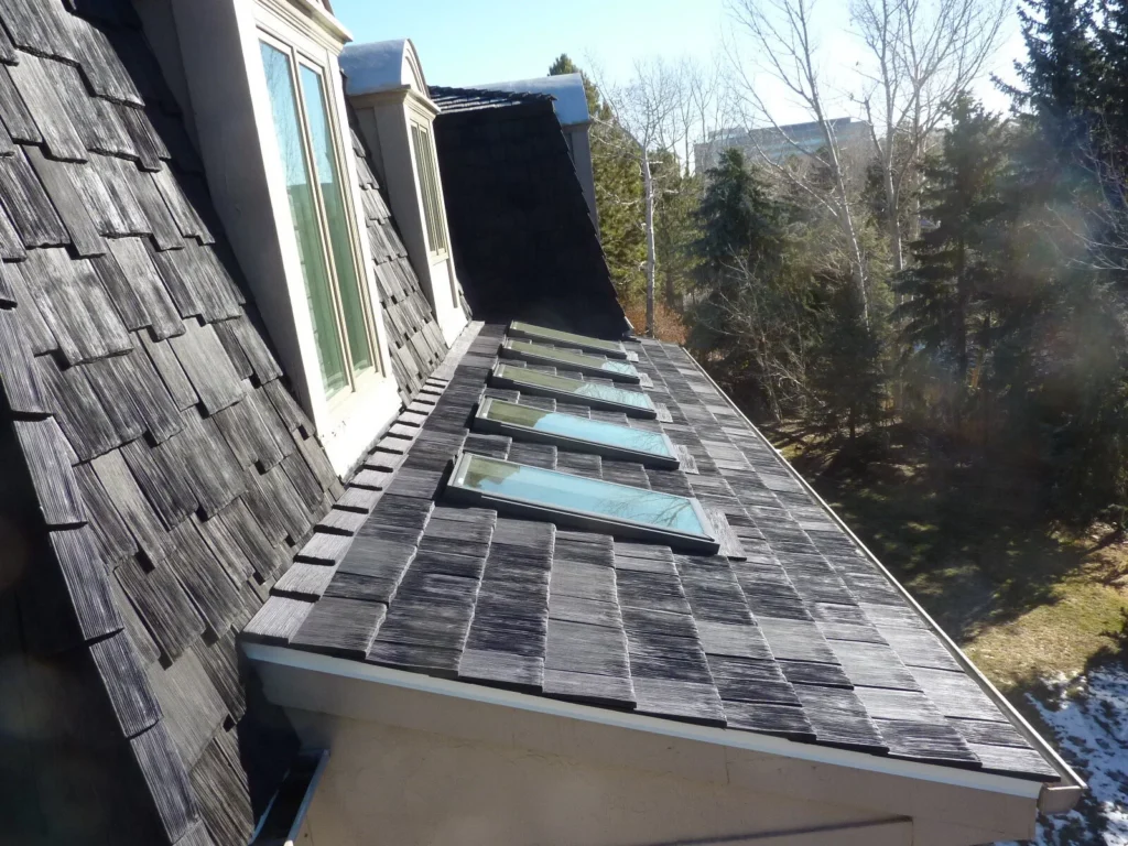 Custom home featuring CEDUR synthetic shake roofing.