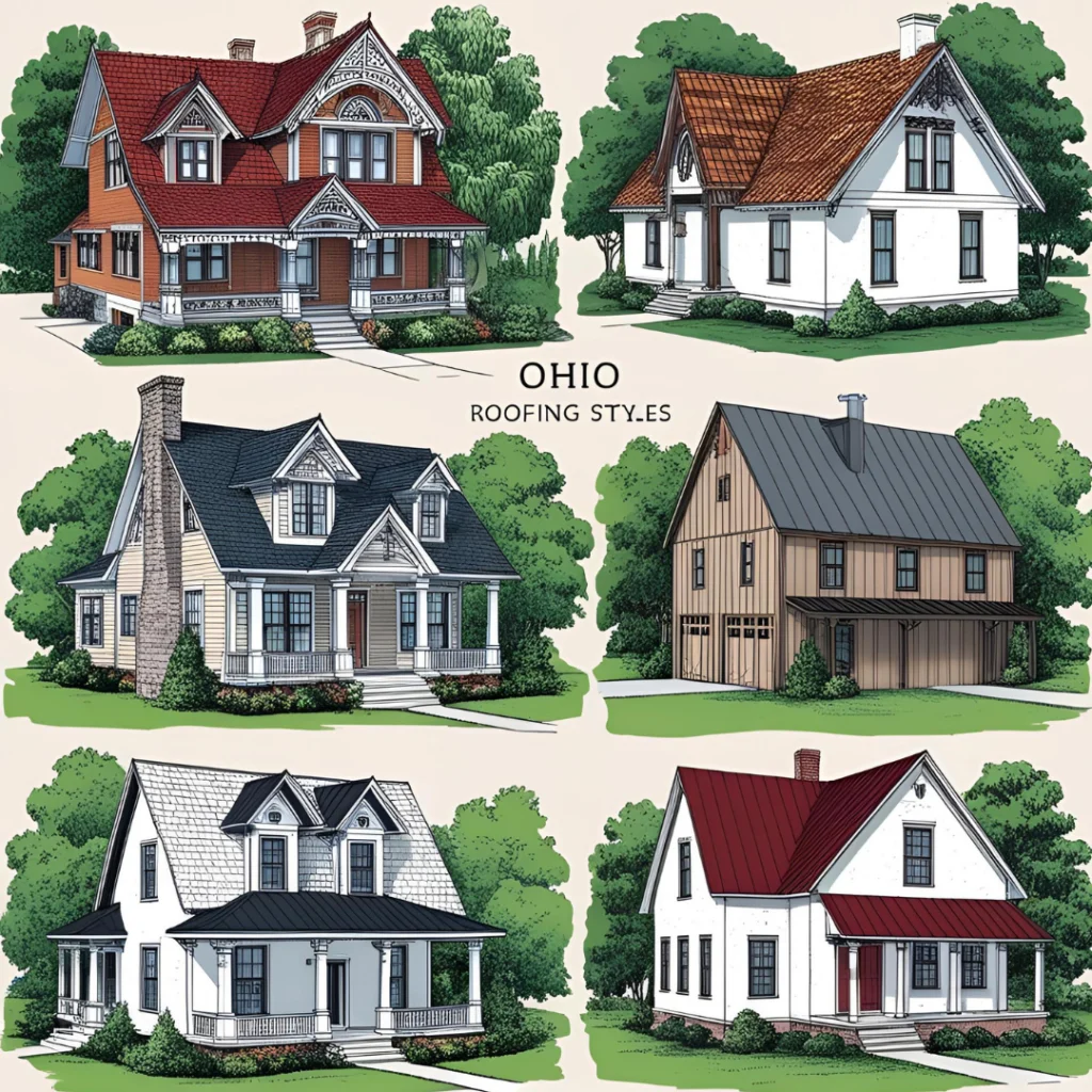 A collection of Ohio Roofing Styles. 