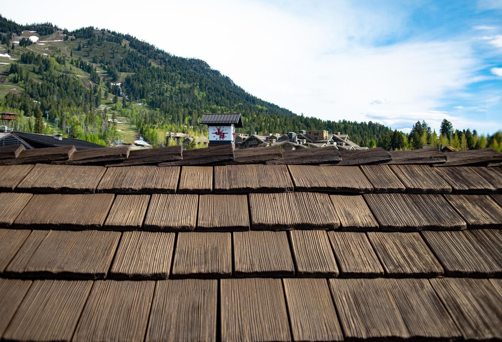 Faux wood shake cedar roof