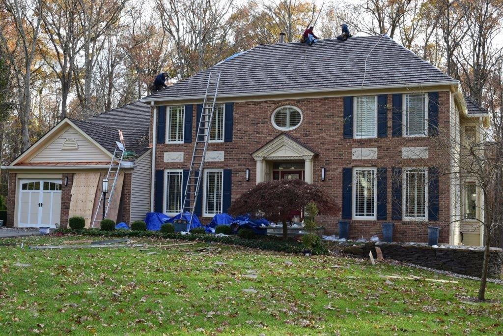 Before image of the old roof. 