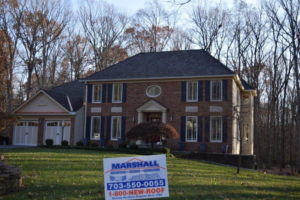 Completed image of the roof by Marshall Roofing.