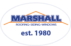 Marshall Roofing Siding and Windows logo. 