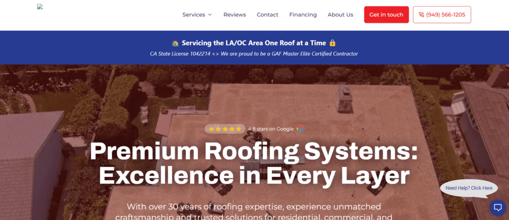Premium Roofing website.