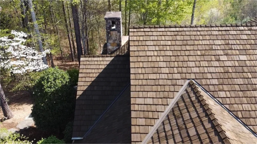 Photo of a roof install.