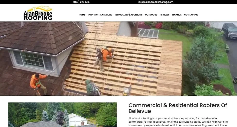 Alanbrooke Roofing website snapshot.