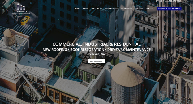 KSR Roofing Homepage.