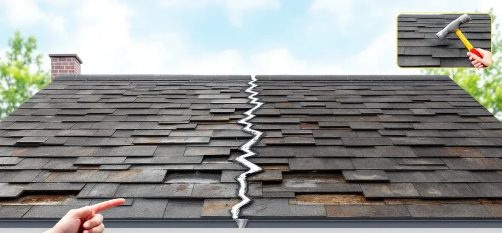 This is an illustration of common roof issues in Indiana.
