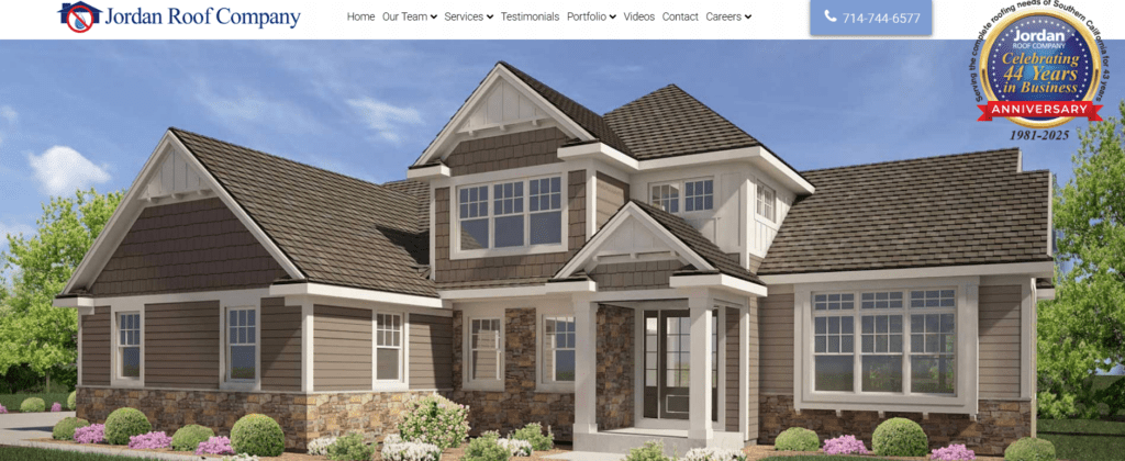 California roofing contractor website.