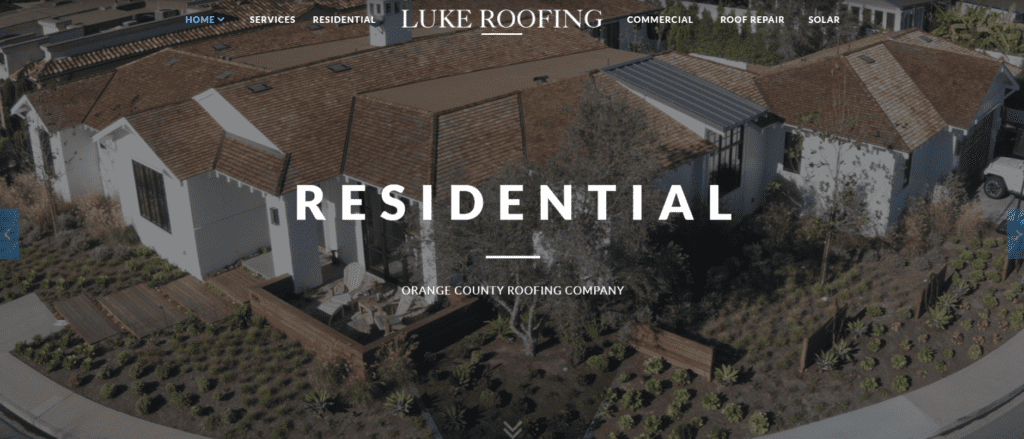 Luke Roofing website snipit.