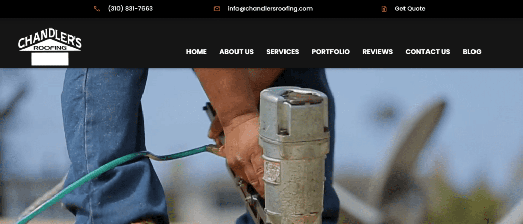 Chandler's Roofing website.