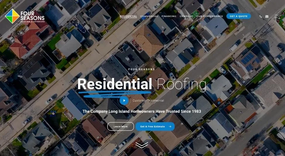 Four Seasons roofing screenshot.