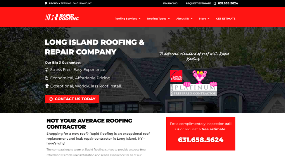 Rapid Roofing website.