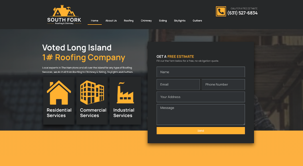 South Fork Roofing website.