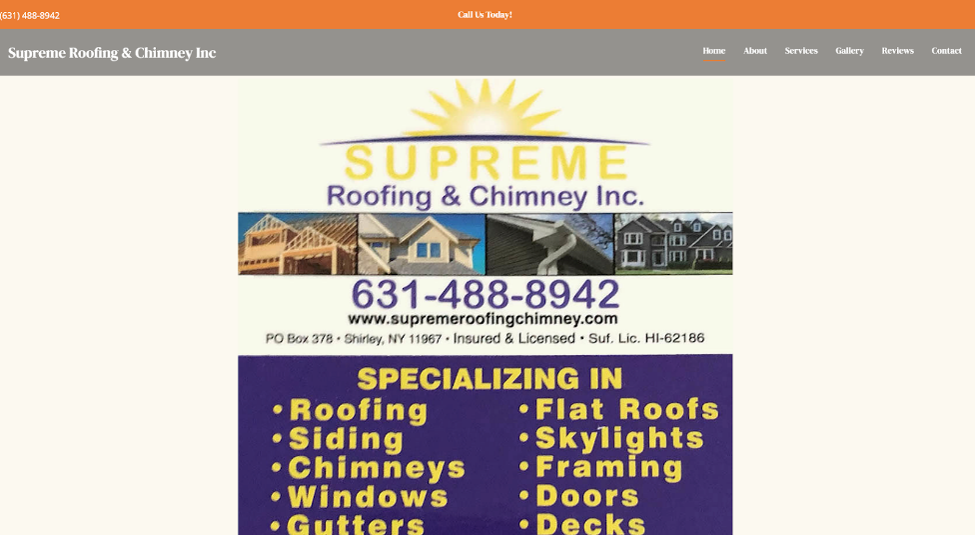 Supreme Roofing & Chimney in Long Island.