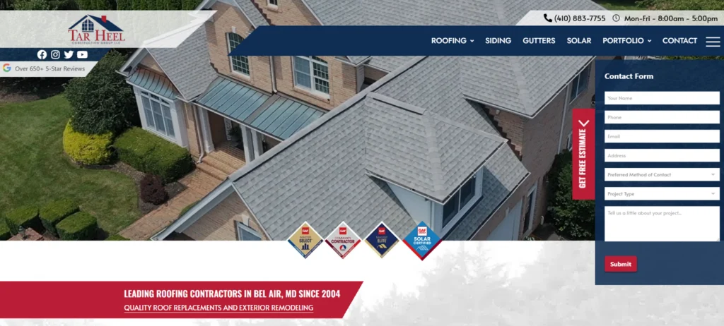 Tar Heel construction screenshot.