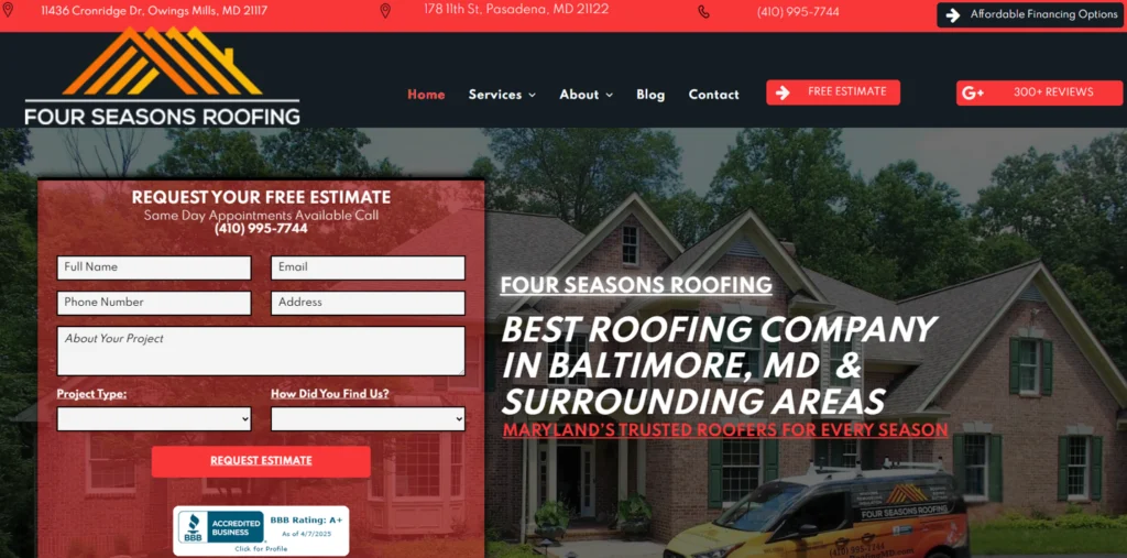 4 Seasons Roofing in Maryland.