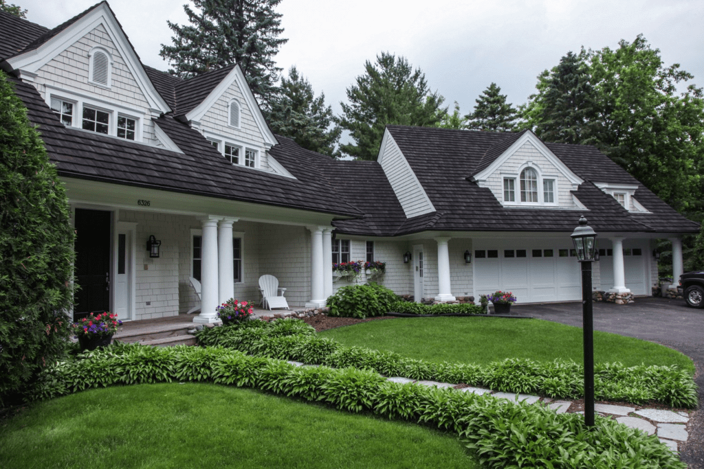 Elegant home with scenic front yard